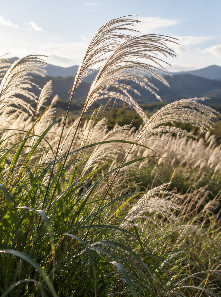 Miscanthus sinensis in its natural habitat (illustrative image)