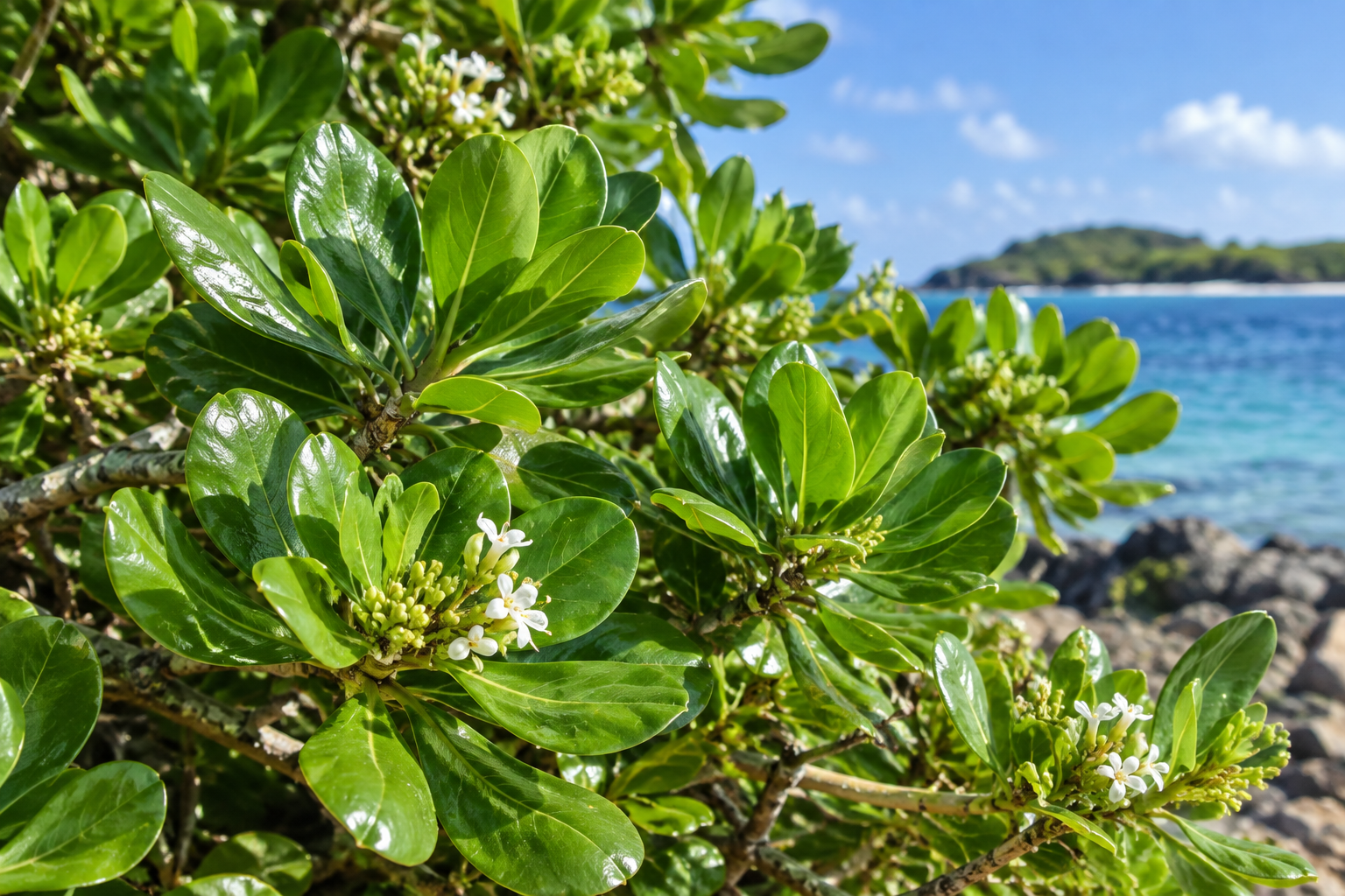 Scaevola taccada in its natural habitat (illustrative image)